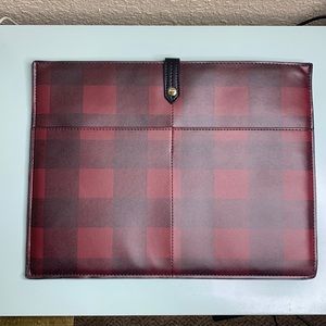 Isaac Mizrahi padded Buffalo check tablet case unisex